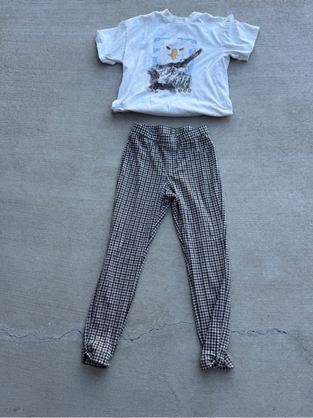 High-Rise Gingham Pants - Black & White